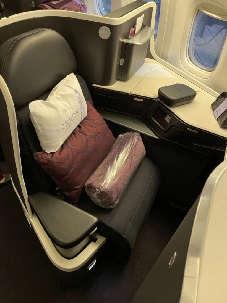 Qatar business class virgin australia