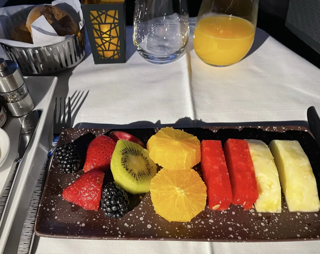 Qatar business class meal