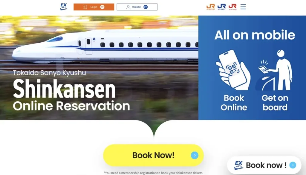JR Shinkansen Booking Platform