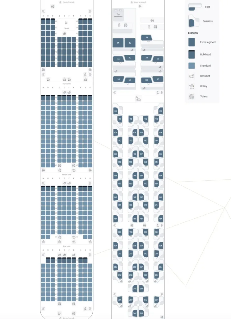 Seat Map Etihad A380