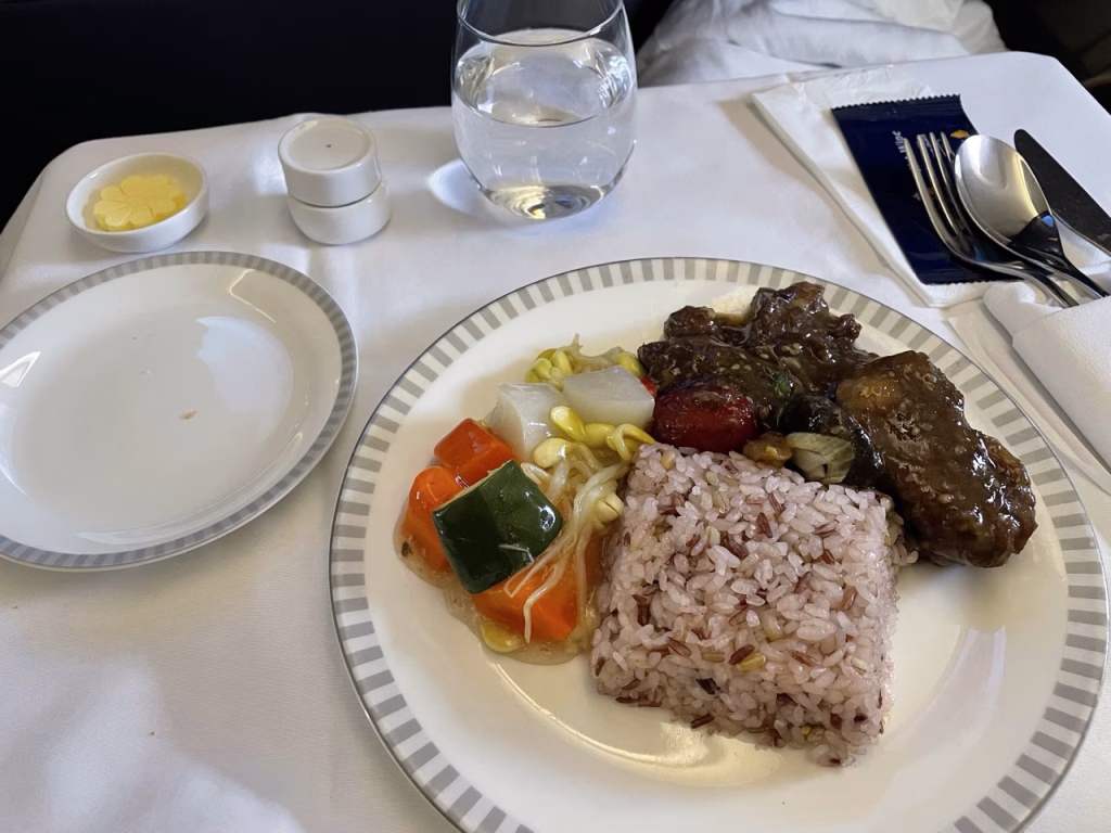 Korean Shortrib Singapore Airlines Business Class