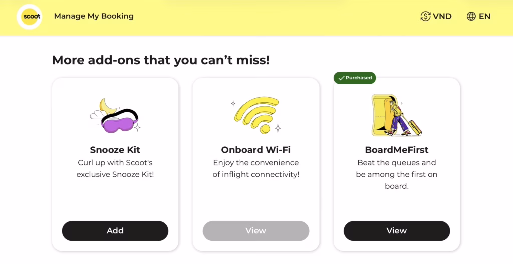 scoot options