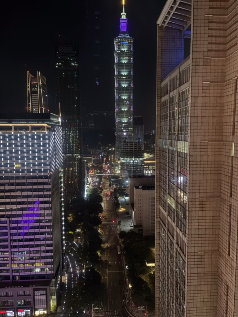 Evening View of the 101 tower from W Taipei